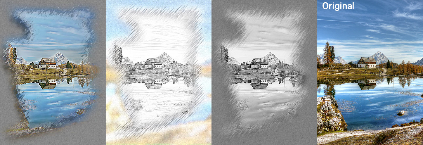 3 of the 21 Portrait Studio effects, ALL generated with One-Click
